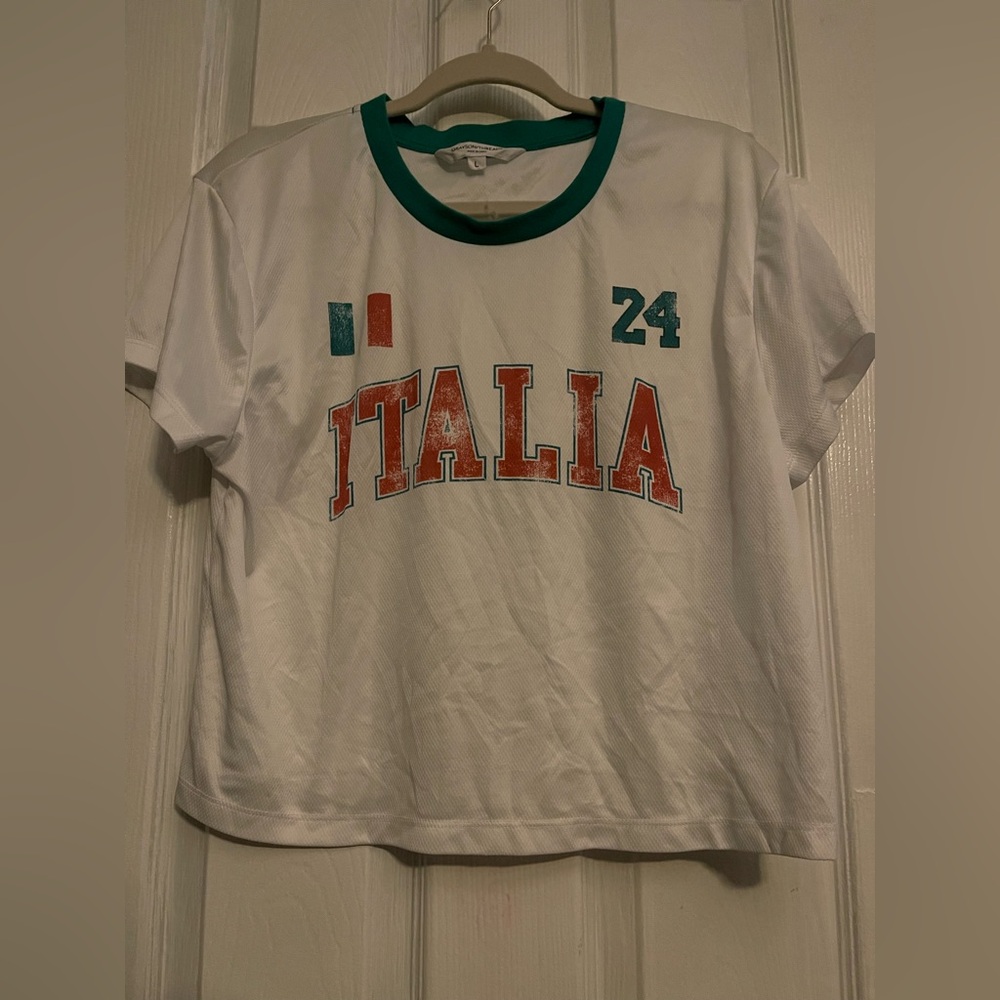 Grayson Threads White Tee with Green Ringer Collar